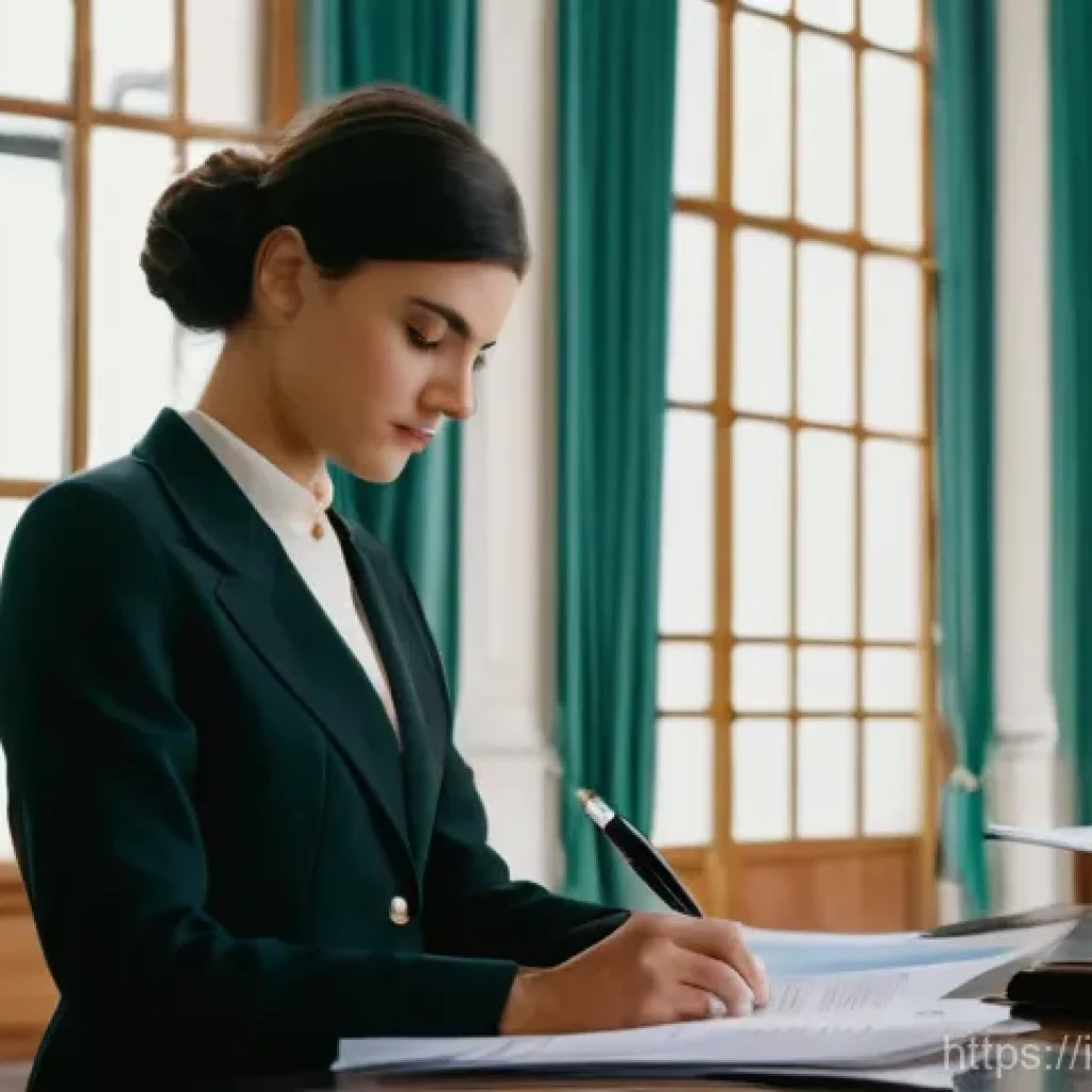 지방공무원 채용 후 직무 적응 - **Prompt:** A young, determined professional, dressed in smart, contemporary Italian business attire...