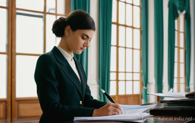 지방공무원 채용 후 직무 적응 - **Prompt:** A young, determined professional, dressed in smart, contemporary Italian business attire...