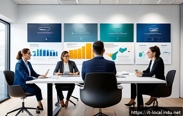 지방공무원 직무 평가 기준 - A modern Italian public office environment showing a diverse group of professional employees engaged...