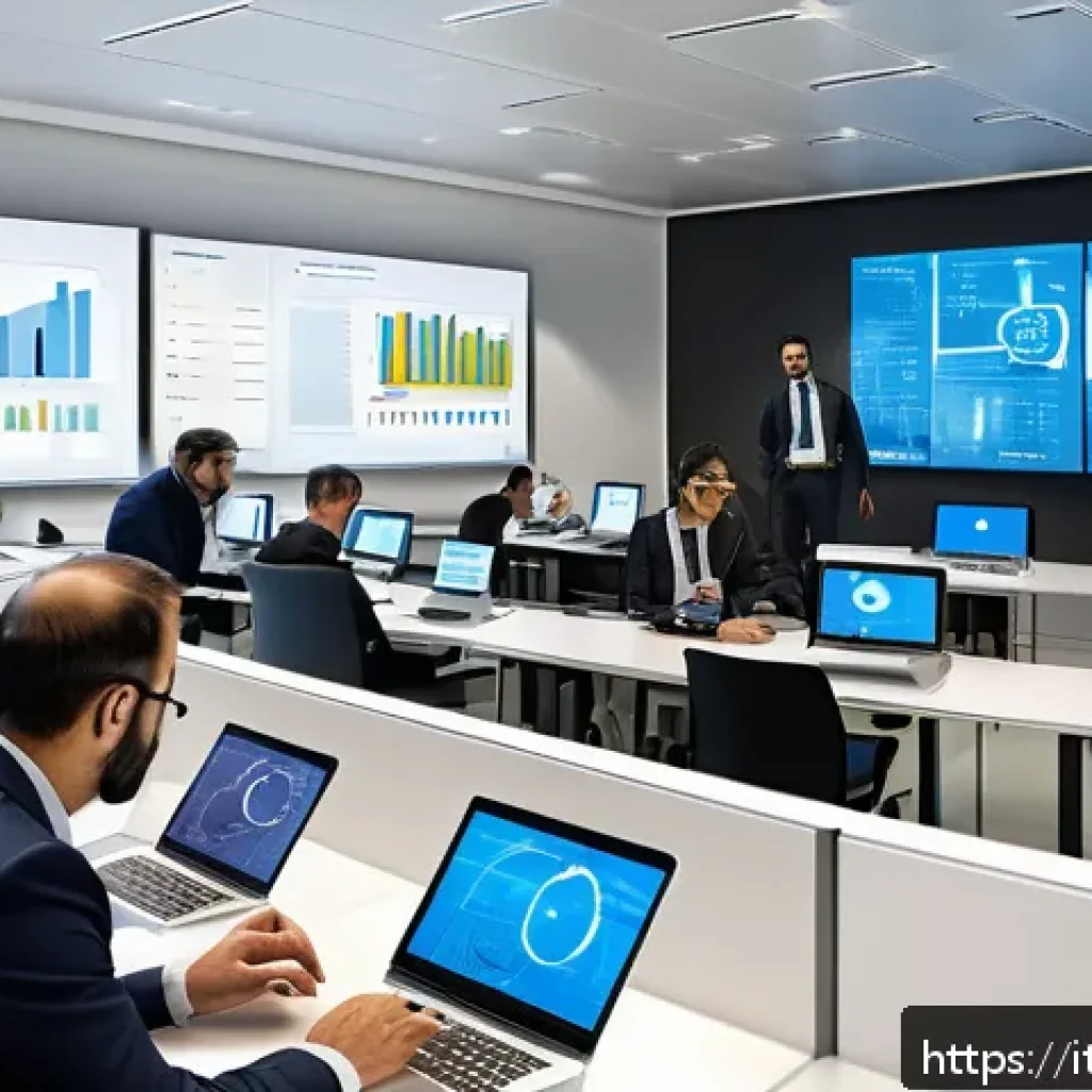 지방공무원 업무사례 모음 - A modern Italian municipal office environment featuring diverse public employees working efficiently...
