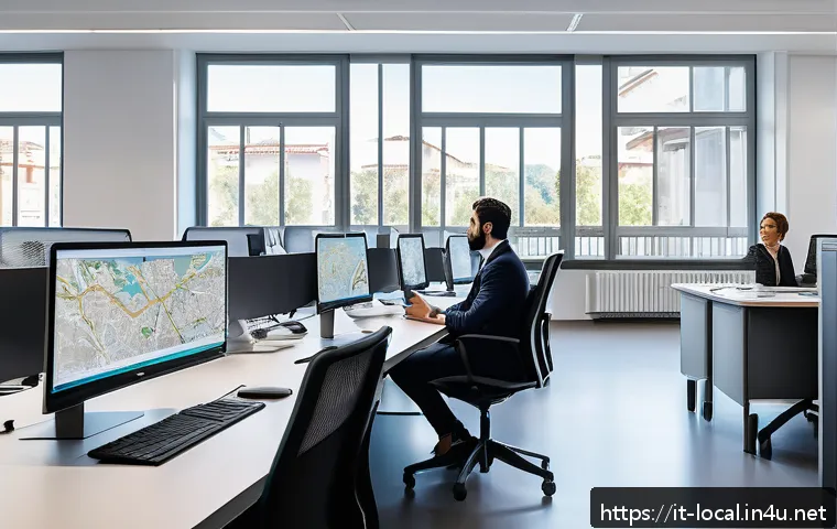 지방공무원 대체 인력 활용 사례 - A modern Italian local government office with diverse temporary and permanent staff working collabor...