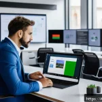 Home 19 지방공무원 필수 전산 교육 정리 - A modern Italian local government office with diverse public employees engaged in digital training: ...
